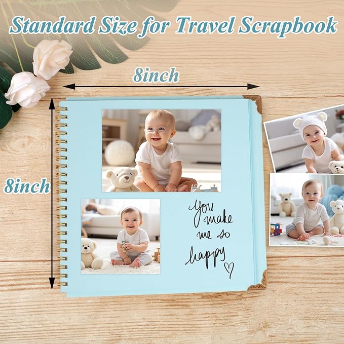 Joyberg Scrapbook 80 Pages, Scrapbooking Supplies 8 x 8 In, Scrapbook Album - Image 3