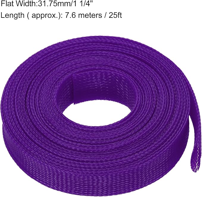 uxcell Expandable Sleeving, 1 1/4-inch 25ft Cable Sleeve - Image 3