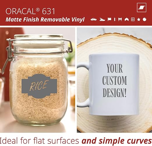 ORACAL 631 Matte Storm Grey Vinyl Durable Roll Easy to Weed Permanent Adhesive - Image 2