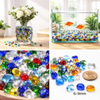 QYGL 0.55LB Blue Mixed Clear Glass Pebbles, Tumbled Sea Glass Stones - Image 6