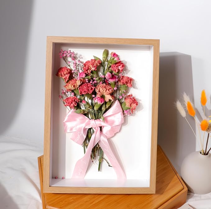 4 Pack 4x6 Shadow Box Frame，HD Glass Wooden Burlywood Hollow Photo Frame - Image 2