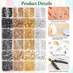 Acejoz 2165 Pcs Crimp Beads for Jewelry Making, Incliding Crimp Bead Covers - Image 4