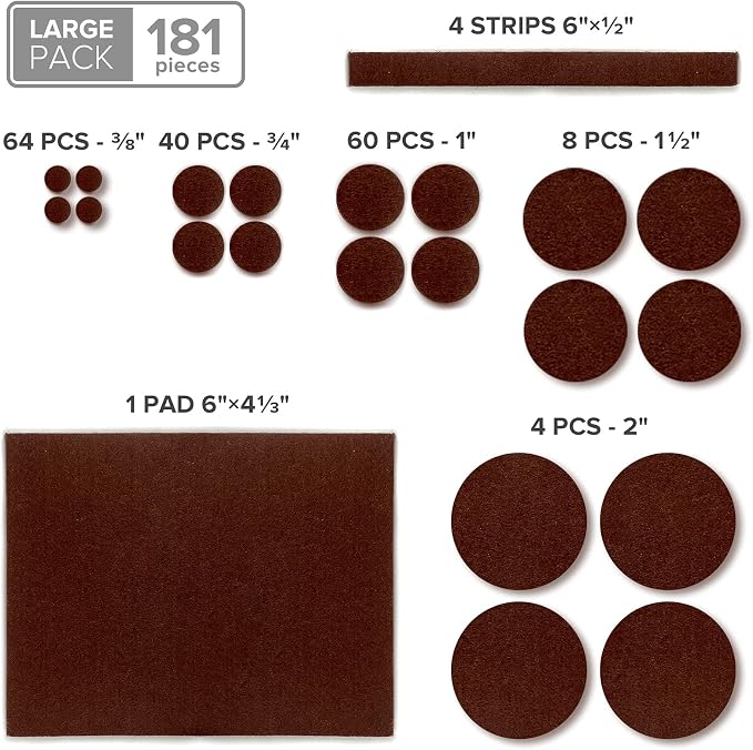 Felt Furniture Pads X-PROTECTOR 181 PCS Premium Furniture Pads - Image 5