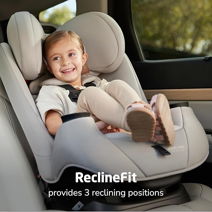 Maxi-COSI Pria All-in-One Convertible Car Seat, Infant to Toddler Car Seat, Easy-Install Harness, Machine-Washable Cover, 5-100 lbs, Blackened Pearl