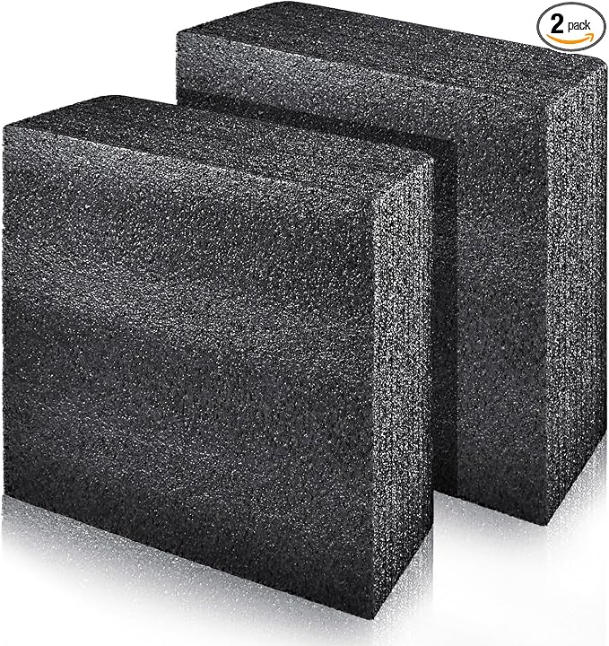 2 PCS Polyethylene Foam Block 12 x 10 x 3.5 In Black Packing Sheet, Thick Foam by Akamino