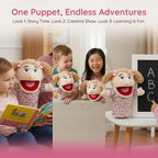 Family Hand Puppets for Kids, Includes Grandpa, Son - Image 4