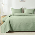 akkialla King Size Quilt Set, Sage Green Ultrasonic Bedspread, Lightweight Soft by akkialla