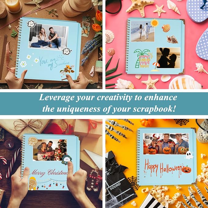 Joyberg Scrapbook 80 Pages, Scrapbooking Supplies 8 x 8 In, Scrapbook Album - Image 6
