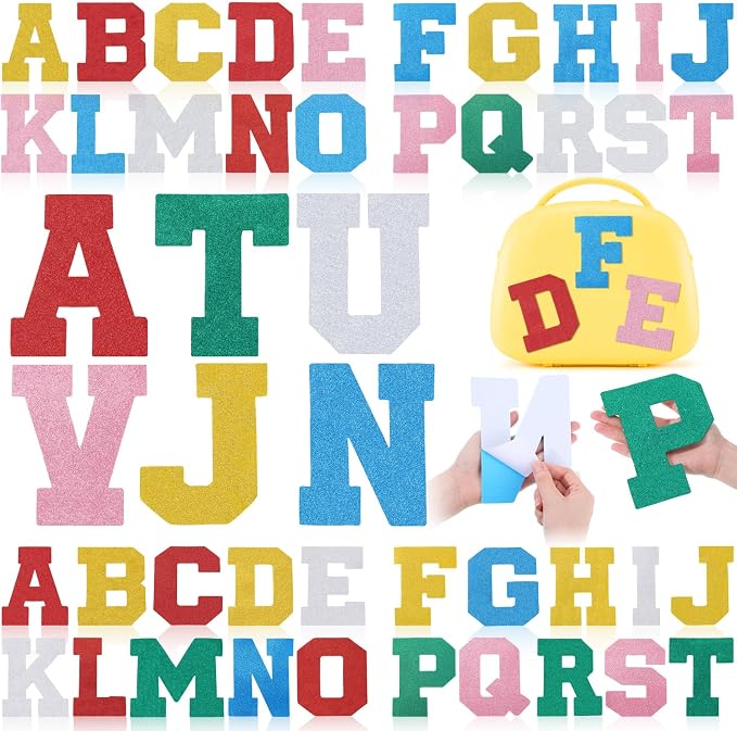 WILLBOND 52 Pcs Glitter Foam Alphabet Letters by Willbond+Technology+Limited