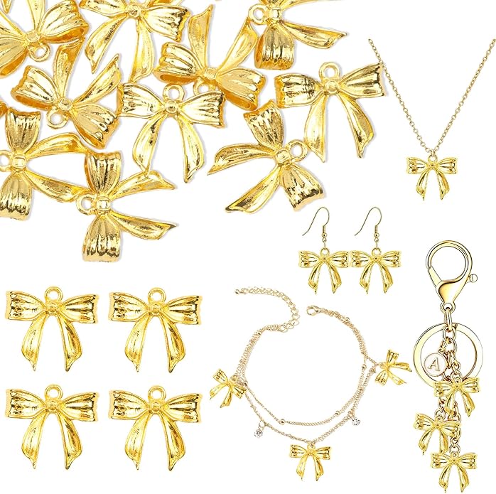 Bow Charms for Bracelet Jewelry Making Cute Bracelet Charms | 18Pcs, Bow Charms by Unknown