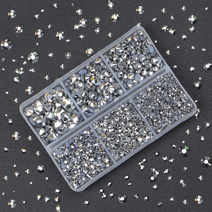 4000Pcs Mixed Size Hot Fix Round Crystals Gems Glass Stones Hotfix Flat Back - Image 5