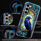 for Samsung Galaxy S23 Case, Crow Faux Stained Glass Pattern Glossy 2 in 1 - Image 5