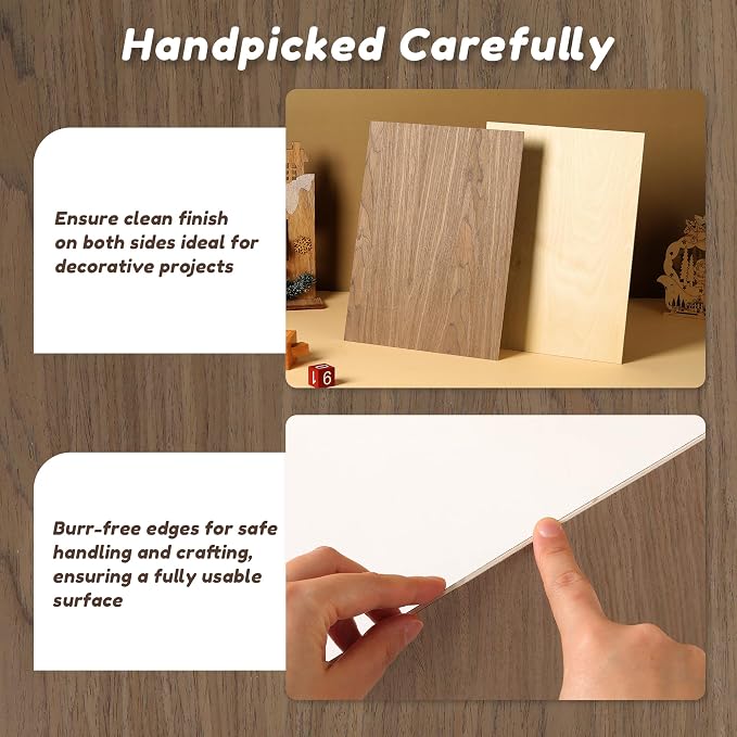 6 Pack Walnut Wood Plywood Sheets, Smooth Surface, Uniform Thickness, No Burrs - Image 7