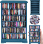 DIYDEC Mini Bookshelf with 180pcs Mini Books Miniature Blue Bookshelf Ornament by DIYDEC