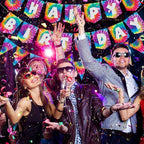 2 Pieces Tie Dye Birthday Party Banner Decorations Hippie Happy Birthday - Image 4