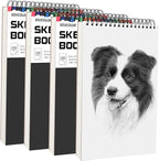 Soucolor Artist 9x12 Sketch Book Set, 4 Pack 400-Sheet Spiral Drawing Pads | by Soucolor