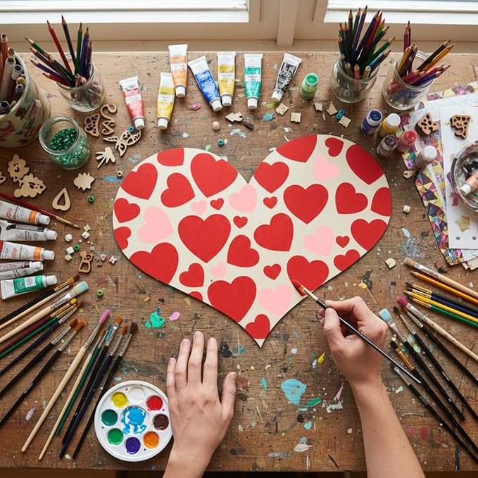 12 Pack 12 Inch Valentine Wood Heart Cutouts - Image 5