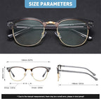 Blue Light Blocking Glasses Vintage Half Frame UV Clear Lens Anti Eyestrain - Image 2