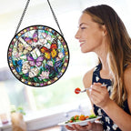 DASTOLL Stained Glass Window Hanging, Colorful Butterfly Suncatcher - Image 5