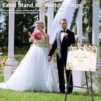 Black Easel Stand for Signs, 4-Tier Height Metal Standing Easel - Image 2