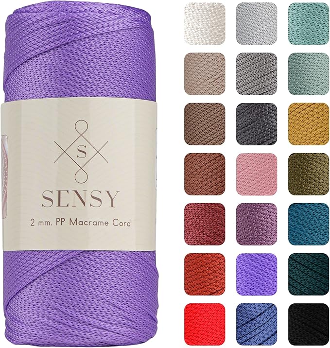 Sensy Premium 2mm 251 Yards Polyester Rope 100% Polypropylene Cord Macrame Cord by SSENSY