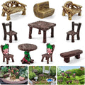 Morofme 10 Pcs Mini Garden Furniture Ornaments Miniature Table and Chairs Resin by Morofme