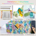 Sunbaby Window Privacy Film Stained Glass Decorative Rainbow Window Cling 3D - Image 7