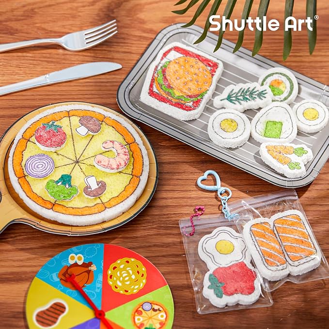 Shuttle Art 104 Pcs Magic Foam Texture Painting Kit Food Series: 34 Food Foam - Image 8