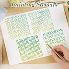 Geometric Texture Stencils for Crafts Reusable 25Pcs Stencils | DIY Art - Image 6