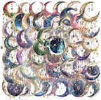 50PCS Dreamy Moon Crystal Gem Scrapbook Stickers – Clear Celestial Vinyl Decals by YOKSAS