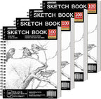 FIXSMITH 9"X12" Sketch Book | 400 Sheets Sketchbook| 4 Pack |Acid Free Drawing by FIXSMITH