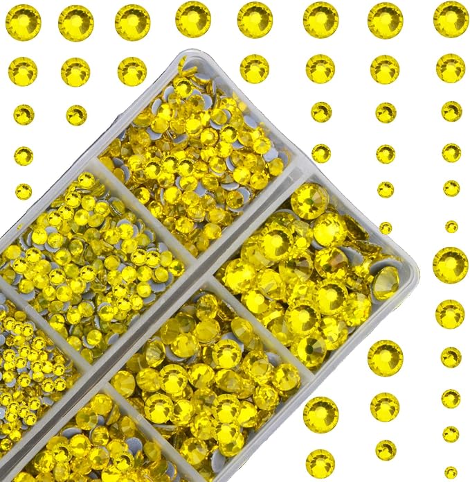 10000Pcs 2-Boxes Mixed Size Hot Fix Round Crystals Gems Glass Stones Hotfix by MASSIVE+BEADS