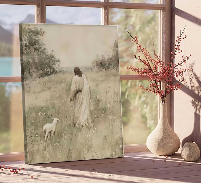Jesus And Lamb Wall Art Jesus Leaves The 99 Sheep Wall Decor The Lost Sheep - Image 4