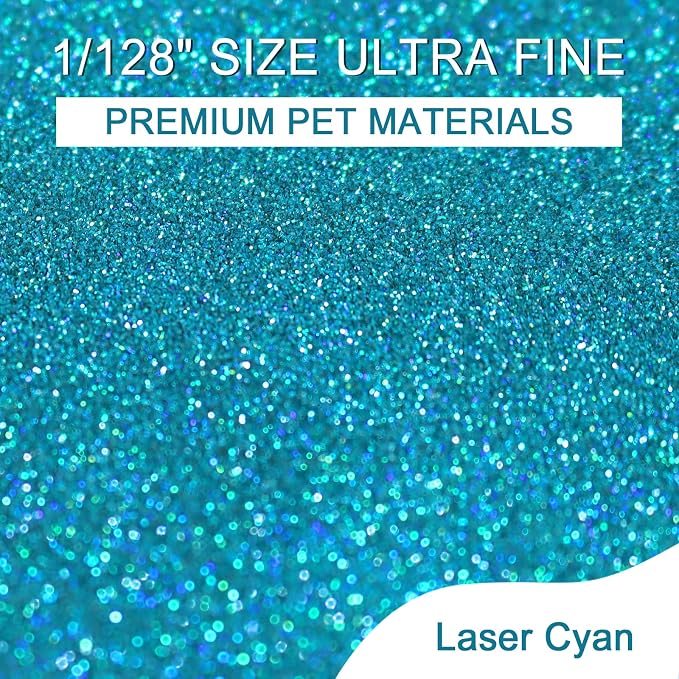 Ceya 3.8oz/ 110g Holographic Ultra Fine Glitter Powder Laser Cyan Glitter - Image 2