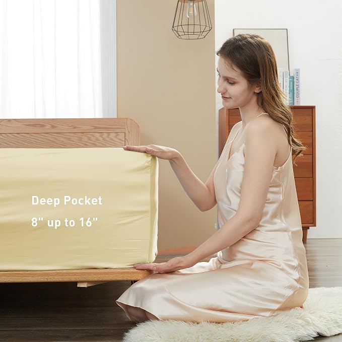 Sunflower California King Fitted Sheet, 1-Piece Deep Pocket Fitted Bottom Sheet - Image 3