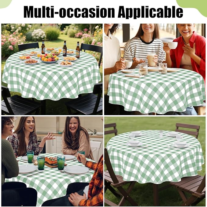 Smiry Oval Table Cloth, Waterproof Vinyl Tablecloths - Image 6