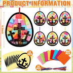 Eersida 32 Sets Easter Egg Cross Suncatchers Craft Kit, He is Risen DIY - Image 3