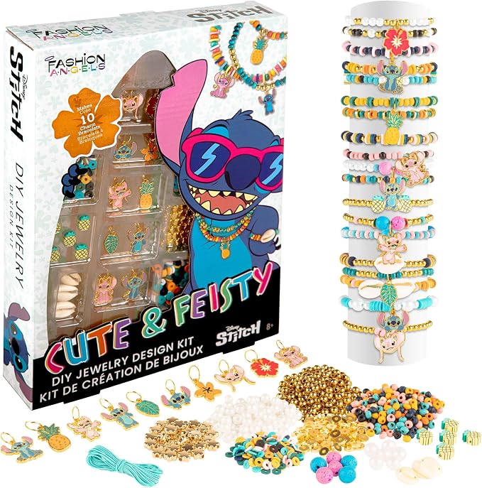 Fashion Angels Disney Stitch Cute & Feisty DIY Jewelry Design Kit | Makes 10+ by FashionAngels
