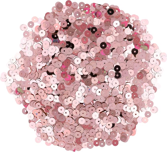 Mandala Crafts 6mm Flat Round Rose Gold Sequins - Image 2