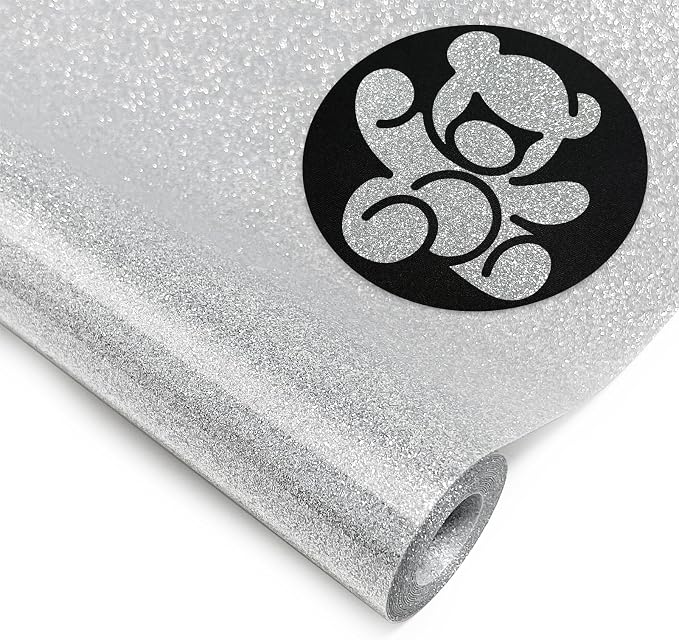 DUEUIOE Silver Glitter HTV Heat Transfer Vinyl Roll by Unknown