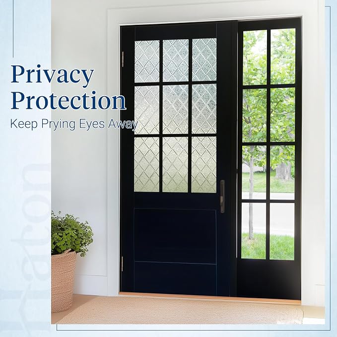 Haton Window Privacy Film Decorative Frosted Glass Window Film, Sun Blocking - Image 3