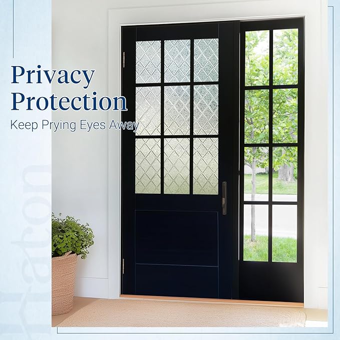 Haton Window Privacy Film Decorative Frosted Glass Window Film, Sun Blocking - Image 3