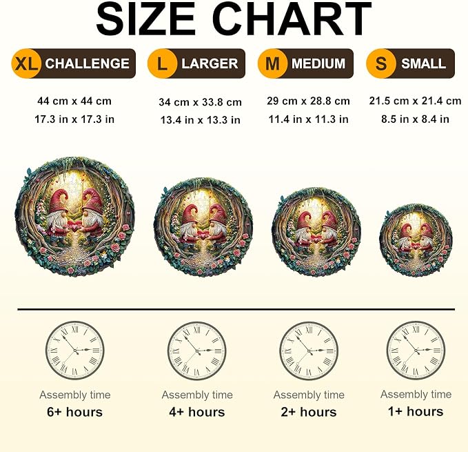 KAAYEE Wooden Puzzles for Adults, 3D Visual Effect Gnome Couple Wooden Jigsaw - Image 5