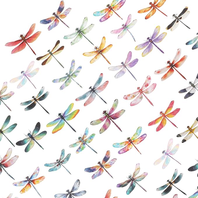 50Pcs Transparent Dragonfly Stickers by Unknown