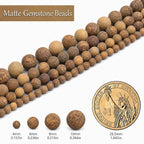 10mm Matte Brown Pictures Jaspers Bead, 15-Inch Matte Round Loose Stone Beads - Image 3