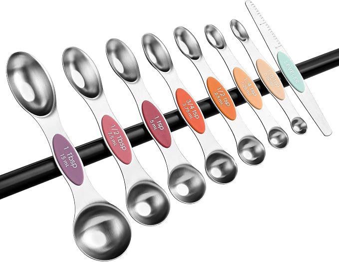 Spring Chef Stainless Steel Metal Magnetic Measuring Spoons Set of 8 - Image 9