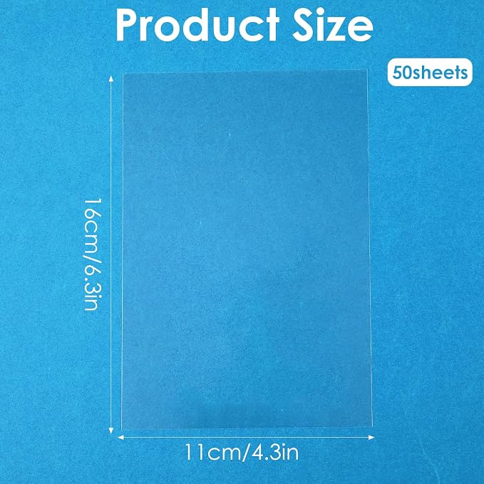 50Pcs Heat Resistant Clear Acetate Sheets, 4.3x6.3 Inch Acetate Sheets - Image 2