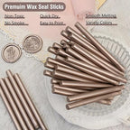60pcs Wax Seal Sticks, Champagne Gold Sealing Wax Sticks, HOSEALING Glue Gun - Image 3