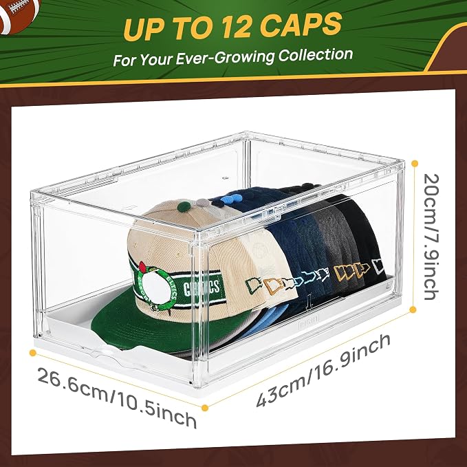 Vtopmart 6 Pack Stackable Baseball Caps Organizer, Each Holds 12 hats | Each - Image 2