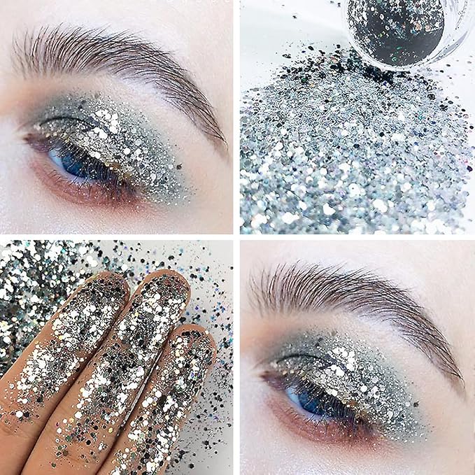 20 Assorted Colors Holographic Chunky and Fine Mixed Glitter, Shake Jar - Image 9